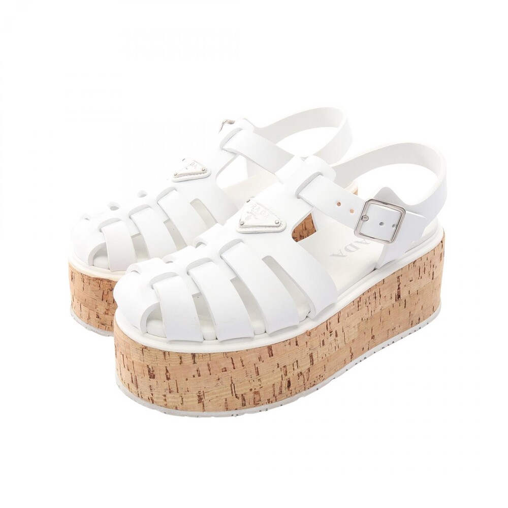 Prada Triangle Logo Platform Sandals #349995P87B